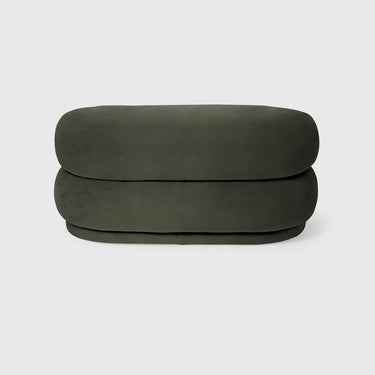 Ferm Living - Pouf Oval - Rich Velvet Pine