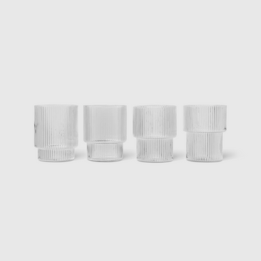 Ferm Living - Ripple Glass ( Set of 4 ) - Clear