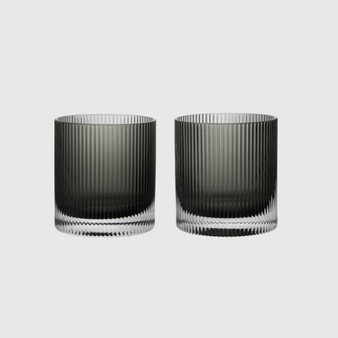 Ferm Living - Ripple Tumbler Glasses - Set of 2 - Smoked Grey