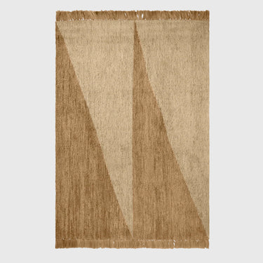 200 cm Jute woven rug with a minimalist pattern and fringing.