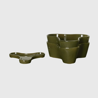 Ferm Living - Gemi Stackable Planters (set of 2) - Moss Green