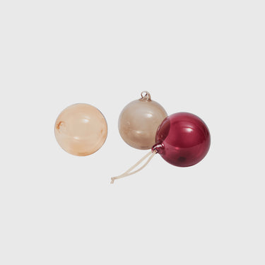 Ferm Living - Glass Baubles Large (set of 3) - Roseate