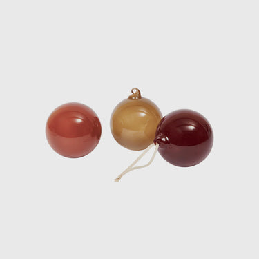 Ferm Living - Glass Baubles Large (set of 3) - Roseate Opaque