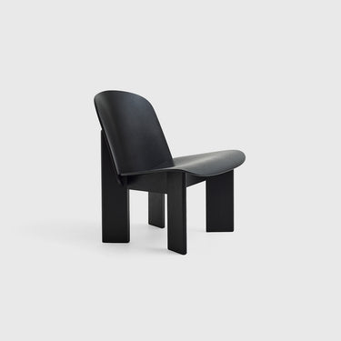 A contemporary black Chisel Lounge Chair designed by Norwegian designer Andreas Bergsaker in black