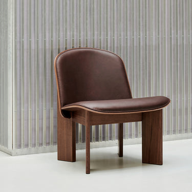 Hay - Chisel Upholstered Lounge Chair - Walnut - leather