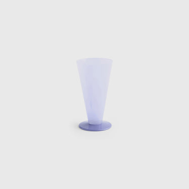 Light purple cone-shaped vase on a white background