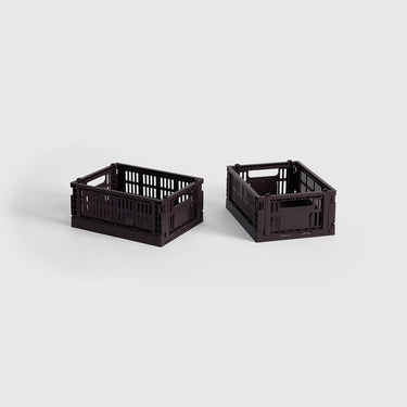 Hay - Mini rectangle Colour Crate for organising (Set of 2) - Bordeaux