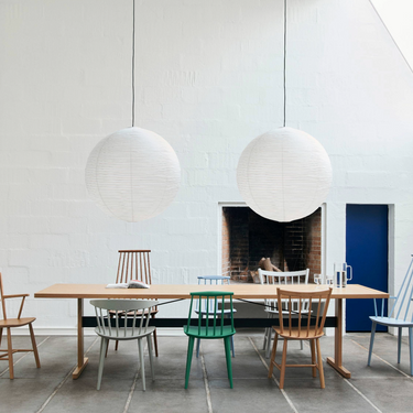 Hay - Paper Shade - 80cm shown with Passerelle Table and J Series Chairs