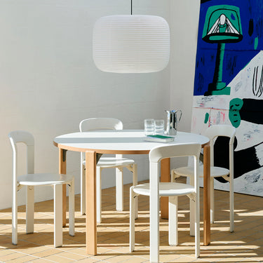 Hay - Rey Table - Golden White interior image with Rey chairs