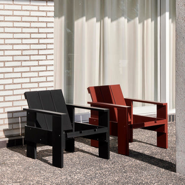 Hay Crate Lounge Chair Exterior image of Black and Iron Red