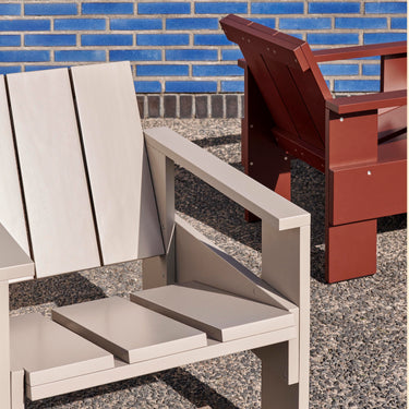 Hay Crate Lounge Chair Exterior image of London Fog and Iron Red
