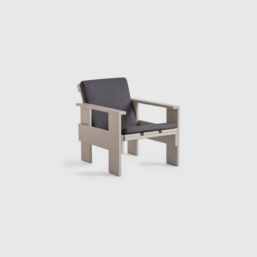 Hay Crate Lounge Chair with Folding Cushion grey and black
