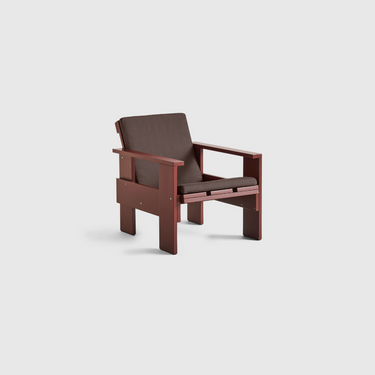 Hay Crate Lounge Chair with Folding Cushion iron red and black