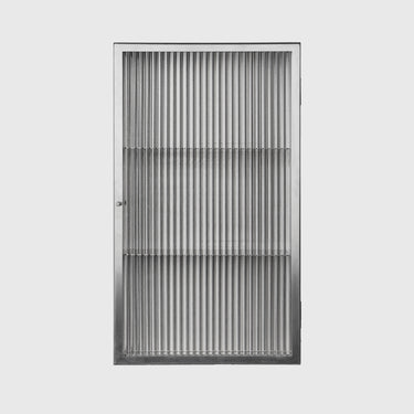 Ferm Living - Haze Wall Cabinet with Reeded Glass - Stainless Steel