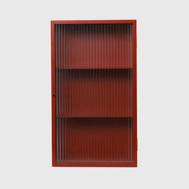 Ferm Living - Haze Wall Cabinet - Reeded Glass - Oxide Red