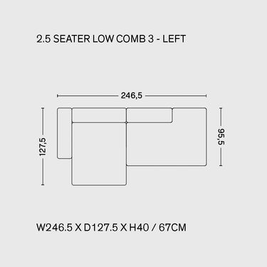 Hay - Mags Sofa Combination 3  - 2.5 Seater - Low Armrest