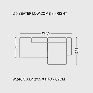 Hay - Mags Sofa Combination 3  - 2.5 Seater - Low Armrest