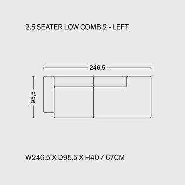 Hay - Mags Sofa Combination 2  - 2.5 Seater - Low Armrest