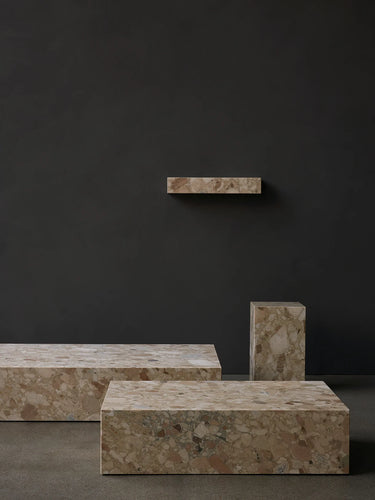 Audo Copenhagen - Plinth Marble Table Low - Sand Kunis Breccia
