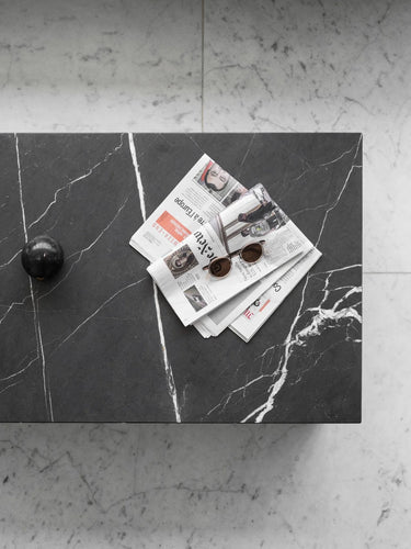 Audo Copenhagen - Plinth Marble Table Low - Grey Marble Kendzo