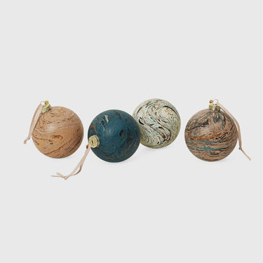 Ferm Living - Marble Baubles Large (set of 4) - Mixed