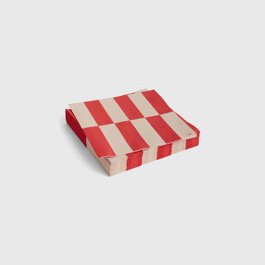 Hay - Pattern Napkins (set of 20) - Red and Off White