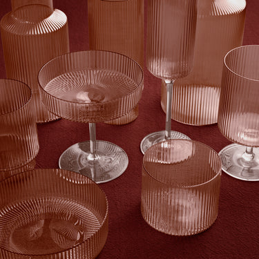 Ferm Living - Ripple Wine Glasses - Set of 2 - Blush