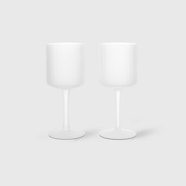 Ferm Living - Ripple White Wine Glasses (set of 2) - Frosted