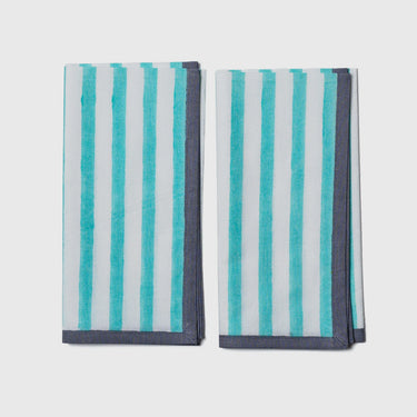 Yod & Co - Block Stripe Napkins (set of 2) - Mint / White