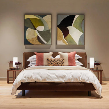 The Conran Shop - Cloud Table Lamp - Walnut with Bed as bedside lamps