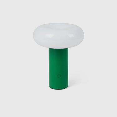 Conran Torus Portable Lamp with green base and white shade