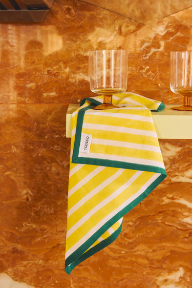 Yod & Co - Block Stripe Napkins (set of 2) - Lemon / White