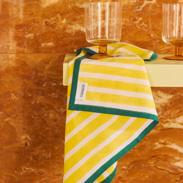 Yod & Co - Block Stripe Napkins (set of 2) - Lemon / White