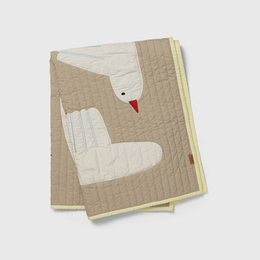 Ferm Living - Bird Quilted Blanket - Sand