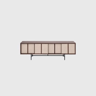 L.Ercolani - Canvas Media Unit - Walnut / Various Fabrics