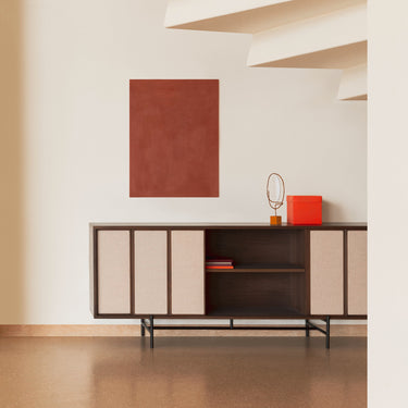 L.Ercolani - Canvas Large Cabinet - Walnut / Various Fabrics