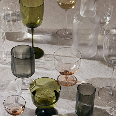 Ferm Living - Host Red Wine Glass - Moss Green - Set of 2