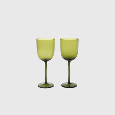 Ferm Living - Host Red Wine Glass - Moss Green - Set of 2