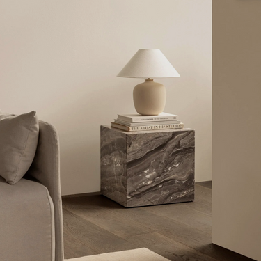 Audo Copenhagen - Marble Plinth - Galaxy Grey - Cube