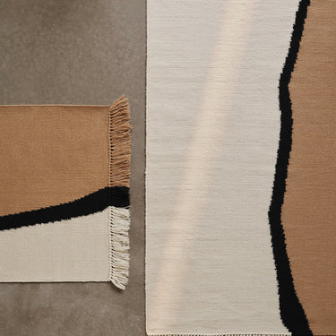 Ferm Living - Soil Kelim Rug - Dark Sand/Off-white - Various Sizes