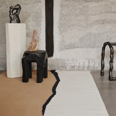 Ferm Living - Soil Kelim Rug - Dark Sand/Off-white - Various Sizes