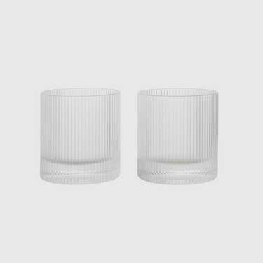 Ferm Living - Ripple Tumbler Glasses - Set of 2 - Clear