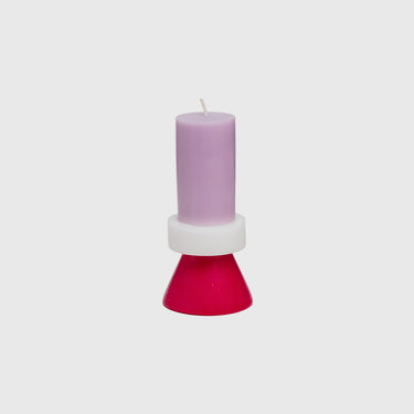 Yod & Co - Stack Candle Tall - Violet / White / Geranium