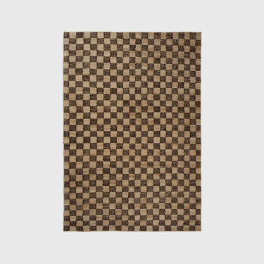 Ferm Living - Check Wool Jute Rug - Coffee/Natural - Various Sizes