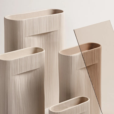 Muuto - Ridge Vase Beige - h48.5 cm