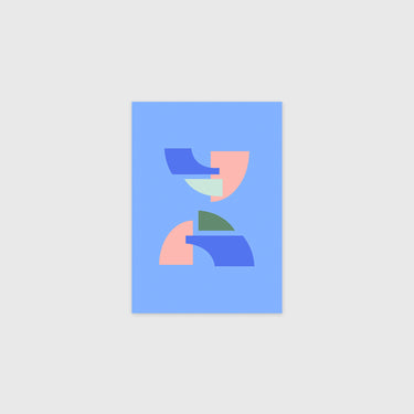 Iyouall - Broken Glyph Form Greeting Card - Light Blue