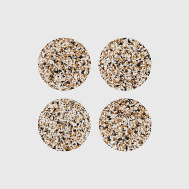 Yod & Co - Round Speckled Cork Coasters (Set of 4) - Black