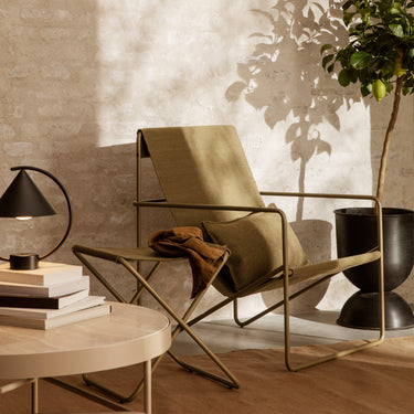 Ferm Living - Desert Lounge Chair - Olive - Cashmere / Black