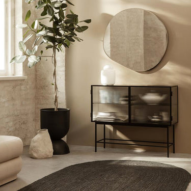 Ferm Living - Haze Sideboard with Reeded Glass - Black