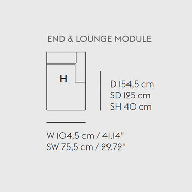 Muuto - Connect Soft Modular Sofa - Module H / Chaise Right